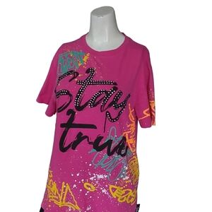 Switch Remarkable Women's Pink Graphic T-Shirt‎ "Stay True" Size Medium